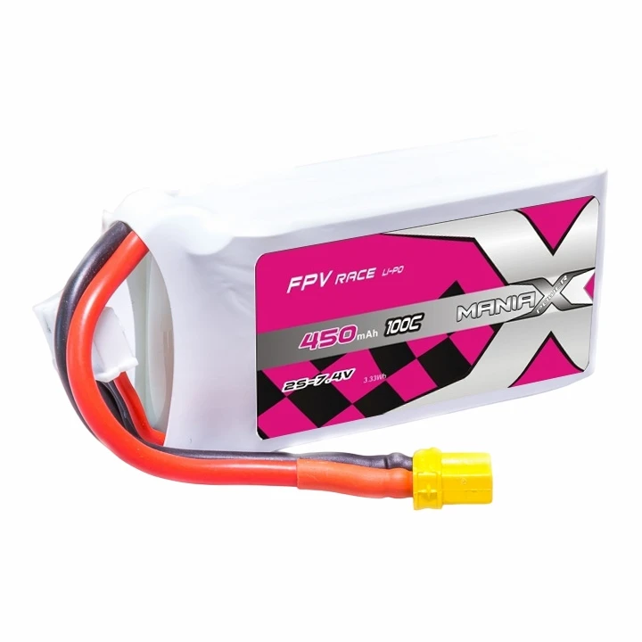 2S-7.4V 450mAh 100C FPV Racing Lipo Baterie